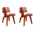 Conjunto com 2 Cadeiras Eames Walnut Madeira