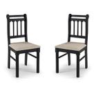 Conjunto Com 2 Cadeiras em Madeira Maciça Mv Outlet