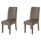 Conjunto Com 2 Cadeiras Estofada Sala De Jantar Grécia Cedro / Mascaco Dobuê Cedro