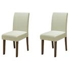 Conjunto Com 2 Cadeiras Estofada Sala de Jantar Trieste Siena Cedro / Areia Dobuê