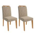 Conjunto com 2 Cadeiras Estofadas de MDF Para Sala de Jantar Paola Cimol Nature/Nude iii