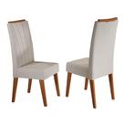Conjunto Com 2 Cadeiras Estofadas Veludo Sala De Jantar Sofia Viero Madeirado / Bege Conjunto Com 2 Cadeiras Estofadas Veludo Sala De Jantar Sofia Viero Madeirado / Bege