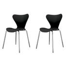 Conjunto com 2 Cadeiras Jacobsen Preto e Cromado