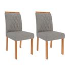 Conjunto com 2 Cadeiras Juliana Wood Linho Grafite e Madeira
