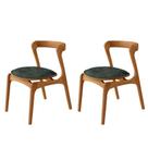 Conjunto Com 2 Cadeiras Madeira Solaris Moderna Mobilia Jade / Imbuia Nat.