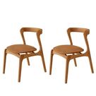 Conjunto Com 2 Cadeiras Madeira Solaris Moderna Mobilia Star Caramelo Imbuiá