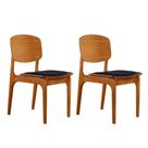 Conjunto Com 2 Cadeiras Malta Gold Moderna Mobília Linho Preto/cinam. Imbuia