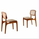 Conjunto com 2 cadeiras Malta Premium em Madeira Maciça para Sala de Jantar Moderna Mobília