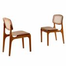 Conjunto com 2 cadeiras Malta Premium em Madeira Maciça para Sala de Jantar Moderna Mobília