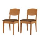 Conjunto Com 2 Cadeiras MDF Copper Para Sala De Jantar Moderna Veludo Marrom/Naturalle