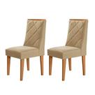 Conjunto Com 2 Cadeiras MDF Isadora Para Sala De Jantar Moderna Turim 07/Naturale