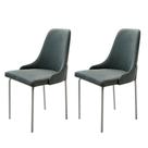 Conjunto Com 2 Cadeiras Metal Vicenza Moderna Mobilia Jade Prata