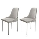 Conjunto Com 2 Cadeiras Metal Vicenza Moderna Mobilia Luna Prata