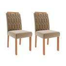 Conjunto com 2 Cadeiras Paola Wood Suede Joli e Madeira