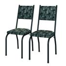 Conjunto Com 2 Cadeiras Tubular Diana Preto Fosco Assento Mosaico Artefamol