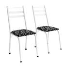 Conjunto Com 2 Cadeiras Tubular Itália Floral Artefamol