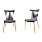 Conjunto com 2 Cadeiras Windsor Preto