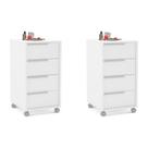 Conjunto com 2 Gaveteiros Maia 8 GV Branco Conjunto com 2 Gaveteiros Maia 8 GV Branco