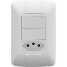 Conjunto com 2 Interruptores Simples Aria 6 Ampères + Tomada 2P+T 20 Ampères 250 Volts - 57241071 - TRAMONTINA