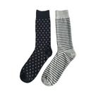 Conjunto com 2 Pares de Meias Estampadas Azul Escuro 39-44 Basic+ Conjunto com 2 Pares de Meias Estampadas Azul Escuro 39-44 Basic+