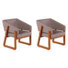 Conjunto com 2 Poltronas Air Linho Cinza e Amêndoa