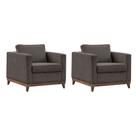 Conjunto com 2 Poltronas Aspen Cinza