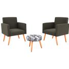 Conjunto Com 2 Poltronas e 1 Puff Dallas Matrix Conjunto Com 2 Poltronas e 1 Puff Dallas Matrix