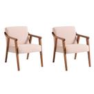 Conjunto com 2 Poltronas Flávia Bege e Nogueira