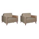 Conjunto com 2 Poltronas Living II Bege