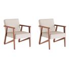Conjunto com 2 Poltronas Luiza Nogueira Madeira Maciça