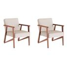 Conjunto com 2 Poltronas Luiza Nogueira Madeira Maciça