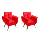 Conjunto com 2 Poltronas Opalla Vermelho
