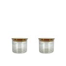 Conjunto com 2 Potes Herméticos em Acrílico Cristal Organizador para Mantimentos 400ml