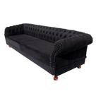 Conjunto com 2 Sofás Chesterfield Duque 3 lugares 1,80 - Suede Preto / sala de estar, recepção, barbearia