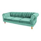 Conjunto com 2 Sofás Chesterfield Duque 3 lugares 2M - Suede Acqua / sala de estar, recepção, barbearia