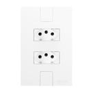 Conjunto com 2 Tomada 2P+T 20A 250V, Modular, com Placa 4x2 Branco Pluzie