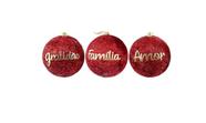 Conjunto com 24 Bolas Vermelha Palavras 6cm - NBOL6V12VM - Multiart Christmas Conjunto com 24 Bolas Vermelha Palavras 6cm - NBOL6V12VM - Multiart Christmas