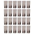 Conjunto Com 24 Copos Vidro Bali Quadrado Sucos 320ml Cinza