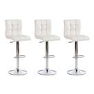 Conjunto com 3 Banquetas Giratórias Fitz Branco