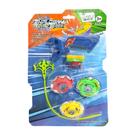 Conjunto com 3 Beyblades e Lançador Domni