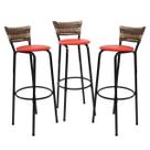 Conjunto Com 3 Cadeiras Banquetas Bancos 80cm Área Gourmet Bistrô Americana Bancada Bar Premium