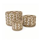 Conjunto com 3 Centros de Mesa Decorativos cor Nude em Fio de Algodão