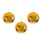 Conjunto Com 3 Guizo Sino Natalino Dourado Metal 8Cm
