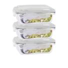 Conjunto Com 3 Pote 1040ml Hermético Marmita 4 Travas