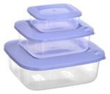 Conjunto Com 3 Potes Herméticos Versátil Resistente BPA Free
