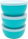 Conjunto com 3 Potes, Kit potes de ótima qualidade, 15x6cm 0,8l, parede bem grossa, Verde com Tampas