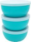 Conjunto com 3 Potes, Kit potes de ótima qualidade, 19x8cm 1,6l, parede bem grossa, Verde com Tampas