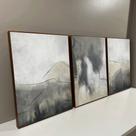 Conjunto com 3 quadros decorativos Abstratos tons suaves. Conjunto com 3 quadros decorativos Abstratos tons suaves.