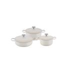 Conjunto com 3 Tamanhos de Cacarolas Inducao Amalfi Crema