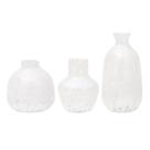 Conjunto com 3 Vasos em Vidro Off White 9,5x11x16cm 18650 - Mart